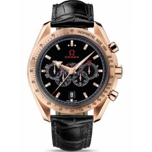 Omega Olympic Automatic Chronograph Black Dial18kt Rose Gold Men's Watch 32153445201001 watches