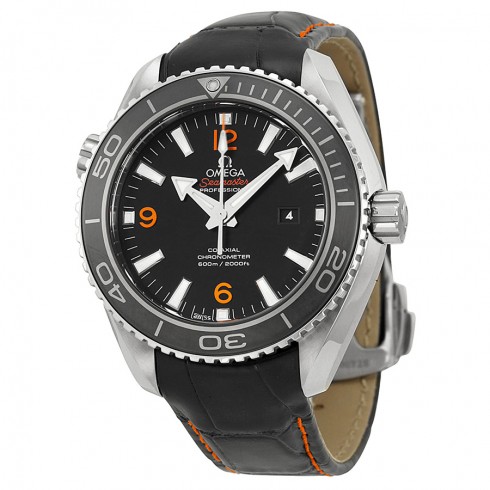 Omega Planet Ocean Black Dial Black Leather Unisex Watch 23233382001002 watches
