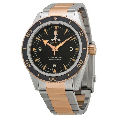Omega Seamaster 300 Automatic Black Dial Stainless Steel and 18kt Rose Gold Men's Watch 23320412101001 watches