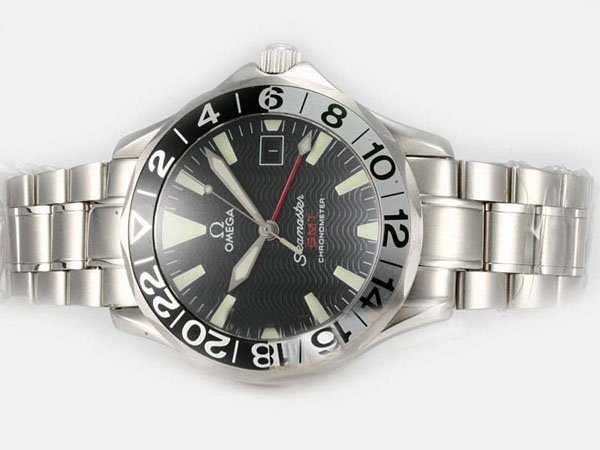 Omega Seamaster 300 M GMT 2234.50.00 Silver Stainless Steel Strap 41mm Midsize Watch watches