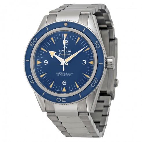 Omega Seamaster 300 Master Co-Axial Blue Dial Titanium Men's Watch 23390412103001 watches