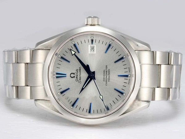 Omega Seamaster Aqua Terra Big Size Chronograph 2502.33.00 Stainless Steel Bezel White Dial Watch watches