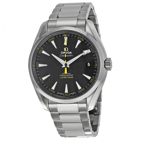 Omega Seamaster Aqua Terra Black and Yellow Dial Men's Watch 23110422101002 watches