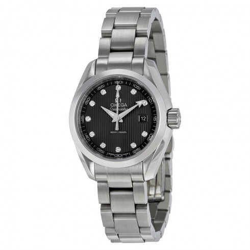 Omega Seamaster Aqua Terra Diamond Dark Grey Dial Stainless Steel Ladies Watch 23110306056001 watches
