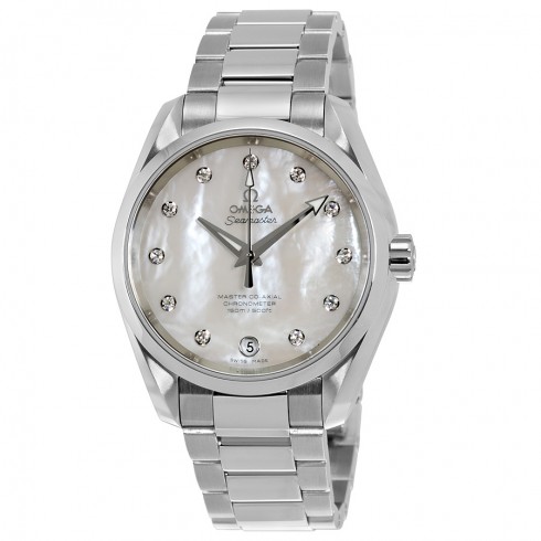 Replica Omega Seamaster Aqua Terra Mother of Pearl Diamond Dial Stainless Steel Automatic Ladies Watch 23110392155002 Watch