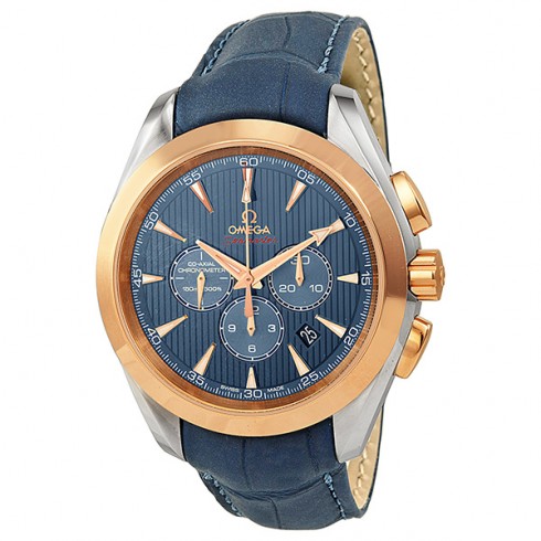 Omega Seamaster Aqua Terra Olympic Blue Dial Blue Leather Men's Watch 52223445003001 watches