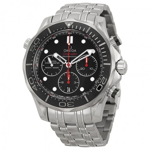Omega Seamaster Automatic Chronograph Black Dial Stainless Steel Men's Watch 21230445001001 watches