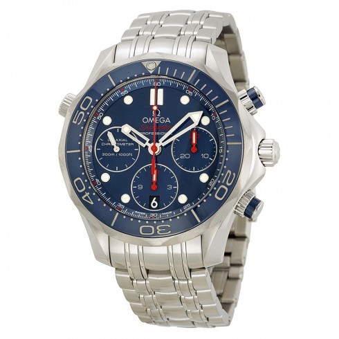 Omega Seamaster Diver Chronograph Blue Dial Steel Men's Watch 21230425003001 watches