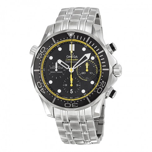 Omega Seamaster Diver Co-axial Automatic Chronograph Black Dial Stainless Steel Men's Watch 21230445001002 watches