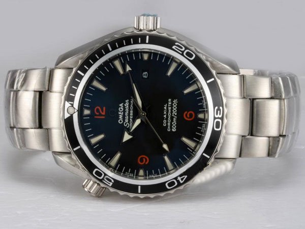 Omega Seamaster Planet Ocean 2201.51.00 Silver Stainless Steel Strap Round Black Dial Watch watches