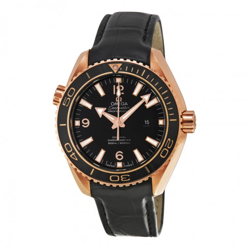 Omega Seamaster Planet Ocean Black Dial Black Leather Mid size Watch 23263382001001 watches