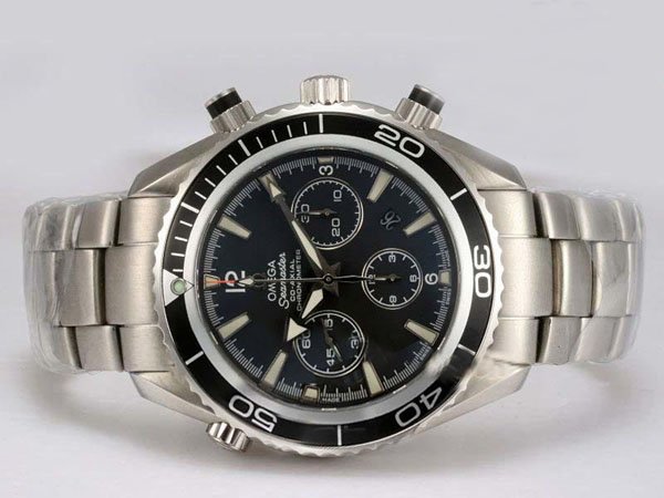 Omega Seamaster Planet Ocean Chrono 2210.50.00 Mens Round White Stainless Steel Strap Watch watches