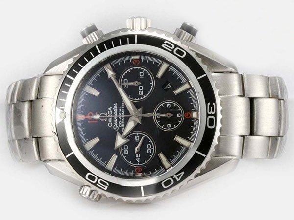 Omega Seamaster Planet Ocean Chrono 2210.51.00 Round Black Dial Automatic Watch watches