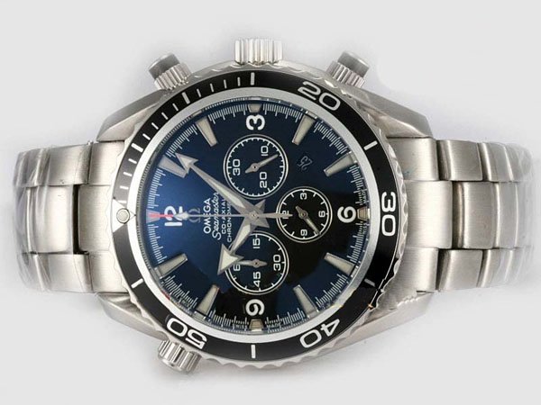 Omega Seamaster Planet Ocean Chrono 2210.51.00 Silver Stainless Steel Strap Midsize Watch watches