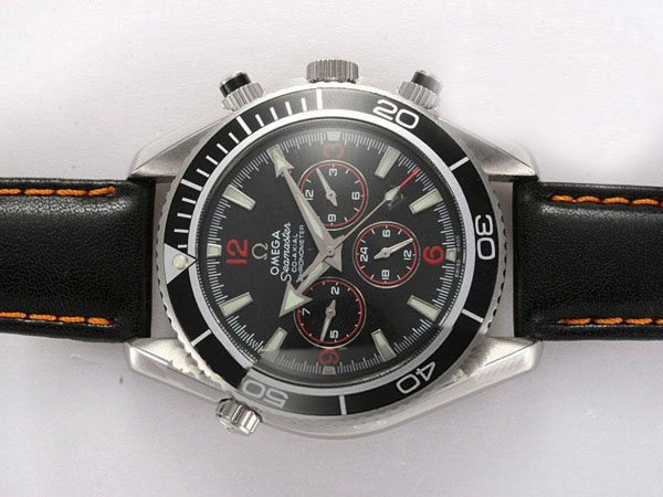 Omega Seamaster Planet Ocean Chrono 2910.51.82 Automatic 45mm Black Dial Watch watches