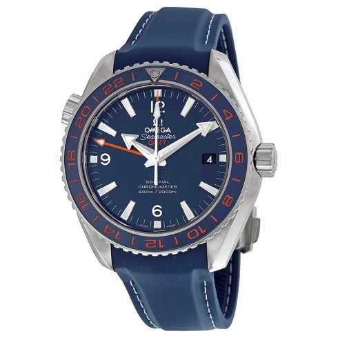Omega Seamaster Planet Ocean GMT Blue Dial Leather Men's Watch 23232442203001 watches