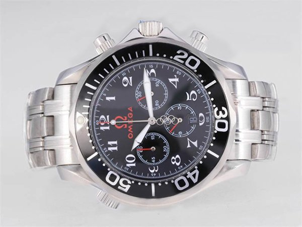 Omega Specialities Olympic Collection Timeless 3557.50.00 Automatic Chronograph Black Dial Watch watches