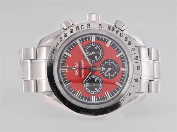 Omega Speedmaster Broad Arrow 321.10.42.50.01.001 Quartz Chronograph Red Dial Round Watch watches