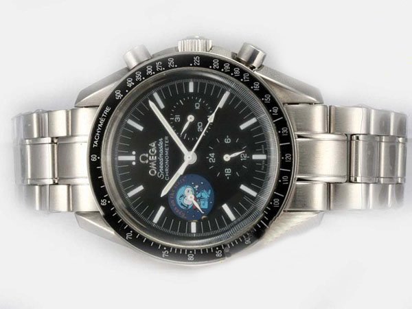 Omega Speedmaster Broad Arrow 3551.50.00 Black Dial Round Stainless Steel Case Watch watches