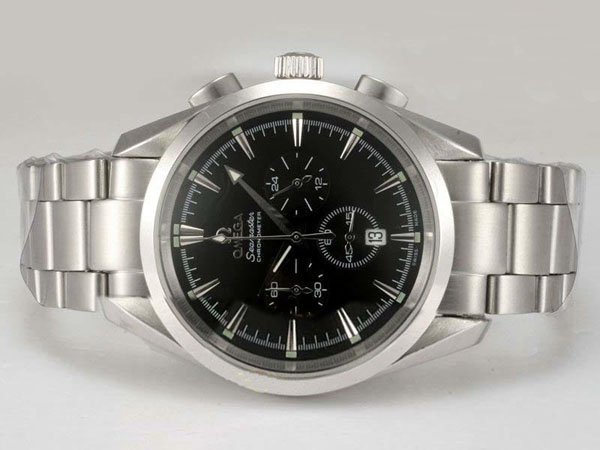 Omega Speedmaster Broad Arrow 3551.50.00 Stainless Steel Bezel Quartz Chronograph Black Dial Watch watches