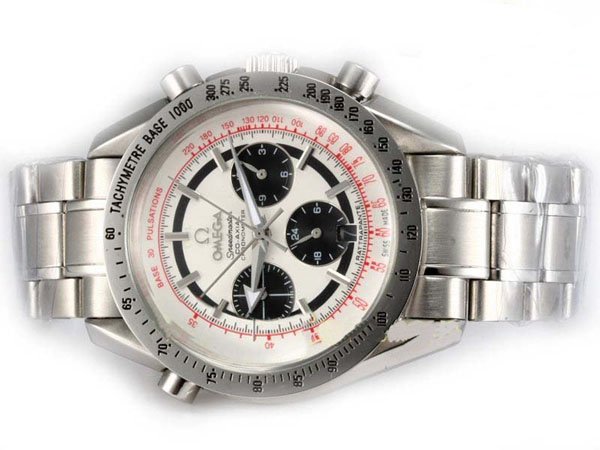 Omega Speedmaster Broad Arrow Rattrapante 3582.31.00 White Dial Stainless Steel Bezel Watch watches