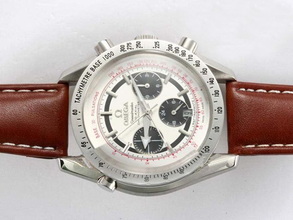 Omega Speedmaster Broad Arrow Rattrapante 3882.31.37 Midsize 42mm Brown Cow Leather Strap Watch watches