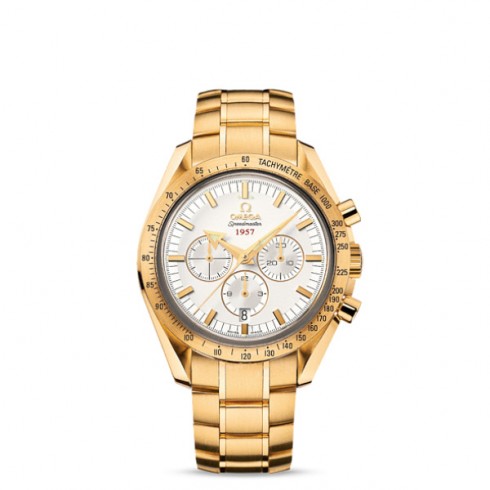 Omega Speedmaster Broad Arrow Silver Dial 18K Yellow Gold Automatic Men's Watch 32150425002001 watches