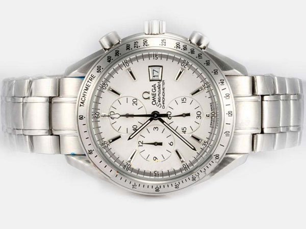 Omega Speedmaster Date 3211.30.00 White Dial Automatic Chronograph Stainless Steel Bezel Watch watches