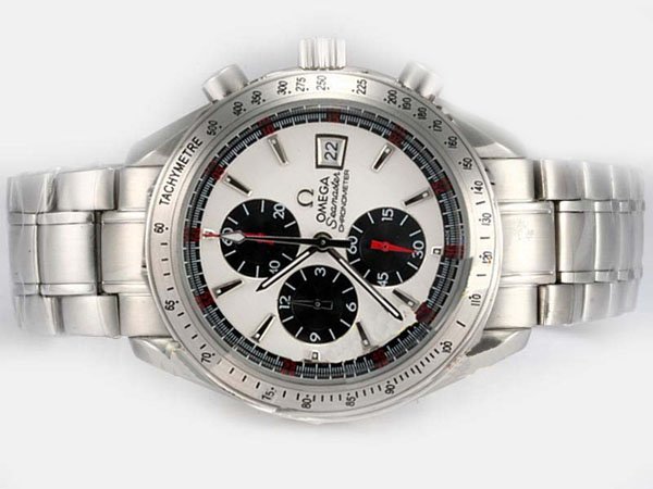 Omega Speedmaster Date 3211.31.00 White Dial 40mm Silver Stainless Steel Strap Watch watches