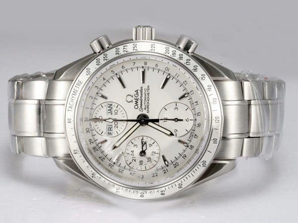 Omega Speedmaster Day-Date 3221.30.00 White Dial Stainless Steel Case 40mm Watch watches