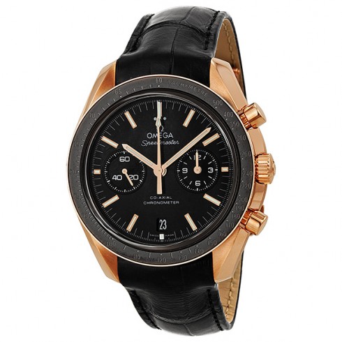 Omega Speedmaster Moonwatch Black Dial Chronograph 18kt Rose Gold Black Alligator Leather Men's Watch 311.63.44.51.01.001 watches
