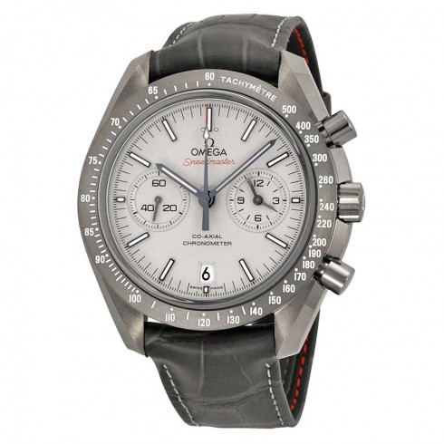 Omega Speedmaster Professional Grey Side of the Moon Chronograph Automatic Sandblasted Platinum Dial Grey Leather Men's Watch 31193445199001 watches