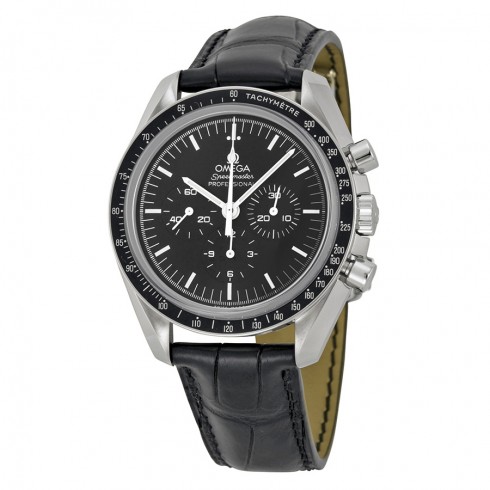 Omega Speedmaster Professional Moonwatch Chronograph Black Dial Black Leather Men's Watch 31133423001002 watches