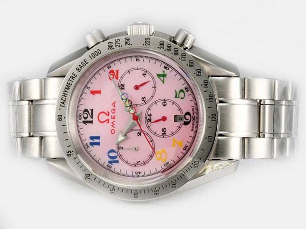 Omega Speedmaster Reduced 3534.74.00 Red Dial Stainless Steel Case 41mm Watch watches