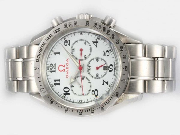 Omega Speedmaster Reduced 3534.78.00 White Dial Stainless Steel Bezel Automatic Watch watches