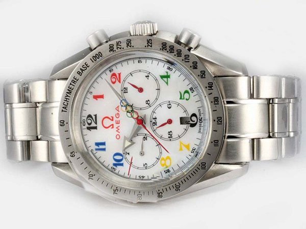 Omega Speedmaster Reduced 3834.70.36 41mm Automatic White Dial Watch watches