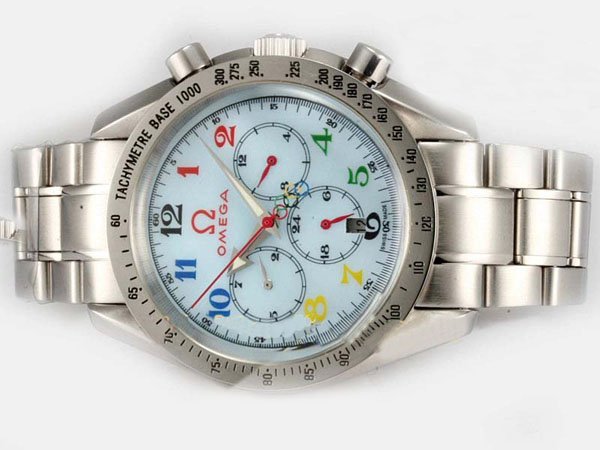 Omega Speedmaster Reduced 3834.70.36 White Dial Stainless Steel Bezel Watch watches