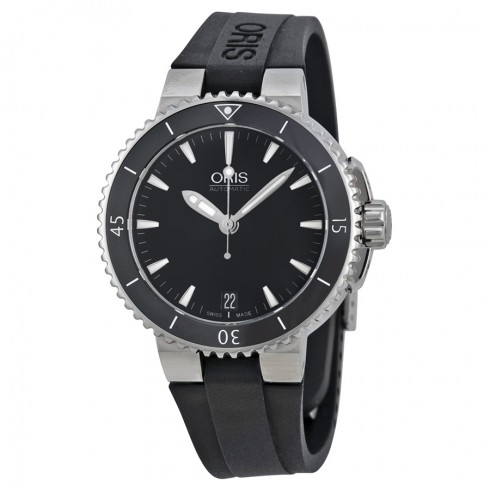 Oris Aquis Black Dial Black Ceramic Mid Size Watch 733-7652-4154RS watches