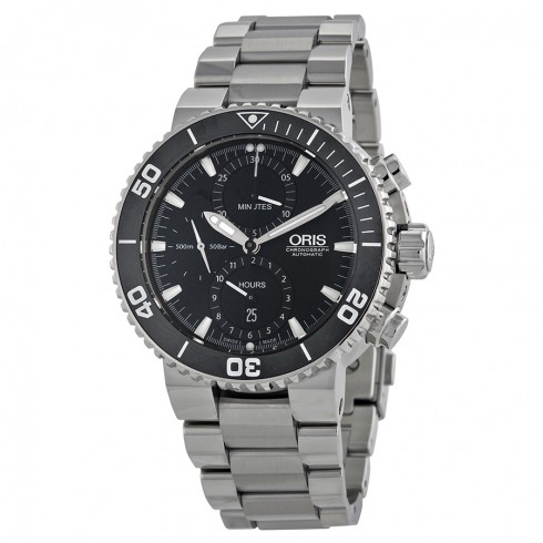 Oris Chronograph Automatic Black Dial Stainless Steel Men's Watch 774-7655-4154MB watches