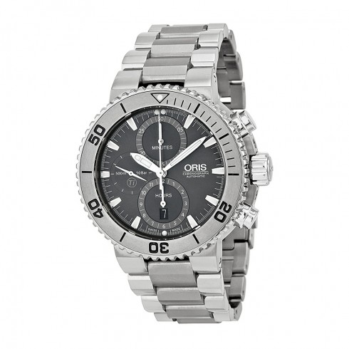 Oris Aquis Chronograph Grey Dial Titanium Men's Watch 01 674 7655 7253-07 8 26 75PEB watches