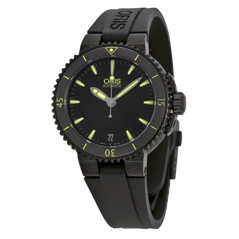 Oris Aquis Date Automatic 36mm Black Dial Black Rubber Watch 733-7652-4722RS watches