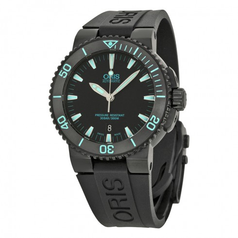 Oris Aquis Date Automatic Black Dial Black Rubber Men's Watch 733-7653-4725RS watches