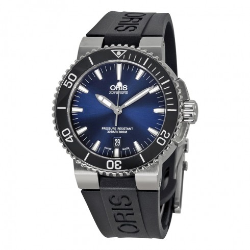 Oris Aquis Date Dark Blue Dial Black Rubber Men's Watch 733-7653-4135RS watches