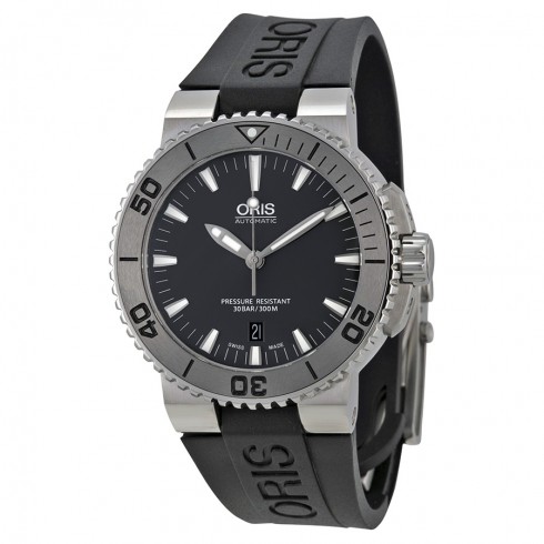 Oris Aquis Date Grey Dial Black Rubber Automatic Men's Watch 733-7653-4153RS watches