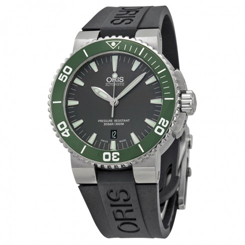 Oris Aquis Date Grey Dial Black Rubber Men's Watch 733-7653-4137RS watches