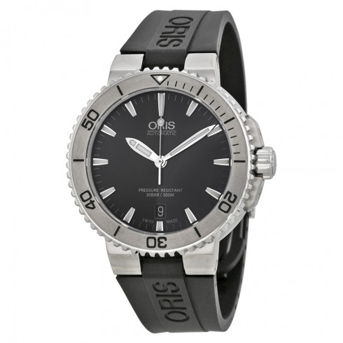 Replica Oris Aquis Date Grey Dial Black Rubber Men's Watch 01 733 7676 4153-07 4 21 34 Watch