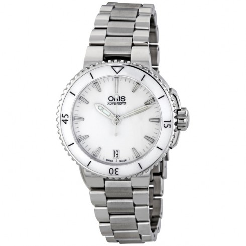 Oris Aquis Date Steel & Ceramic Ladies Watch 733-7652-4156MB watches