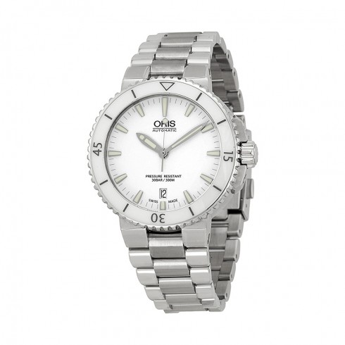 Oris Aquis Date White Dial Stainless Steel Men's Watch 01 733 7676 4156-07 8 21 10P watches