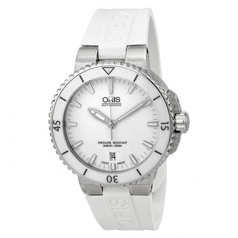 Oris Aquis Date White Dial White Rubber Men's Watch 01 733 7676 4156-07 4 21 31 watches