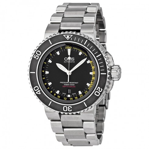 Oris Aquis Depth Gauge Automatic Black Dial Steel Men's Watch 733-7675-4154MB watches
